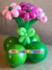 Picture of 5 Flowers Balloon Bouquet with a Bow - Balloon Centerpiece
