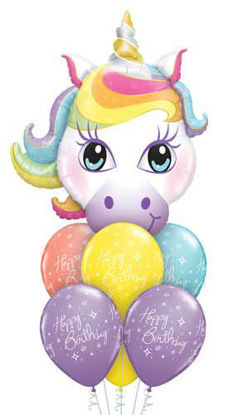 Picture of Balloon Bouquet -  Birthday Unicorn (7pc)