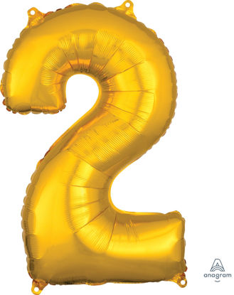 Picture of 26'' Gold Number 2 - Foil Balloon (helium-filled)