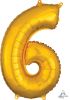 Picture of 26'' Gold Number 6 - Foil Balloon (helium-filled)