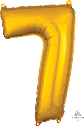 Picture of 26'' Gold Number 7 - Foil Balloon (helium-filled)