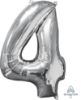 Picture of 26'' Silver Number 4 - Foil Balloon (helium-filled)