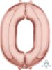 Picture of 26'' Rose Gold Number 0 - Foil Balloon (helium-filled)