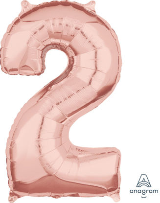 Picture of 26'' Rose Gold Number 2 - Foil Balloon (helium-filled)