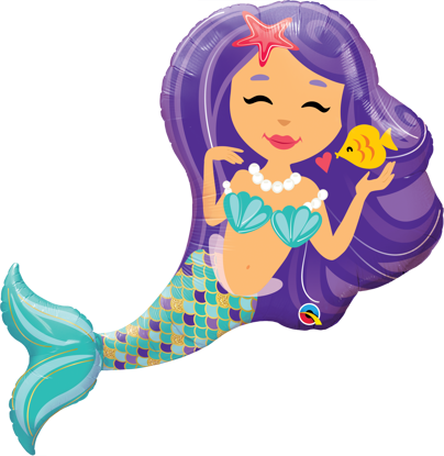 Picture of 38" Enchanting Mermaid Foil Balloon  (helium-filled)