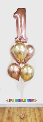 Picture of Custom Chrome Balloon Bouquet with Number