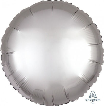 Picture of 18" Satin Luxe Platinum Circle Foil Balloon (helium-filled)
