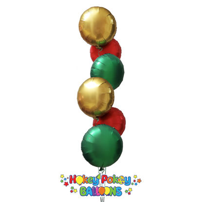 Picture of Festive Satin Luxe Circle Foil Balloon Bouquet ( 6 pc )