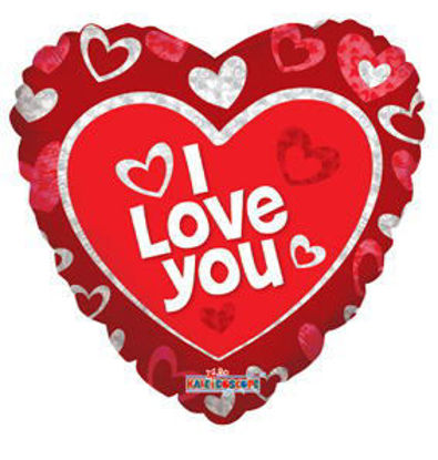 Picture of 18" I Love You Floating Hearts - Foil Balloon  (helium-filled)
