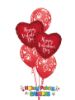 Picture of Mix & Match Red Hearts  Valentine's Balloon Bouquet of 5