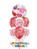 Picture of Double Hearts with Topper Balloon Bouquet of 7
