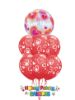 Picture of Mix & Match Red Hearts with Topper Balloon Bouquet of 7