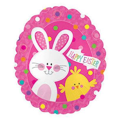 Picture of 20" Happy Easter Bunny & Chick - Foil Balloon  (helium-filled)
