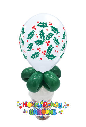 Picture of 11" Holly & Berries Balloon Candy Cup