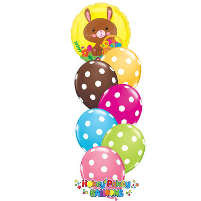 Picture of Happy Easter Bunny Balloon Bouquet of 7