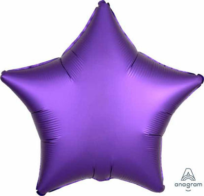 Picture of 19" Satin Luxe Purple Royale Star Foil Balloon (helium-filled)