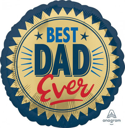 Picture of 18'' Best Dad Ever Gold Stamp Foil Balloon (helium-filled)