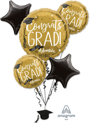 Picture of The Adventure Begins - Graduation Foil Balloon Bouquet (5 pc)