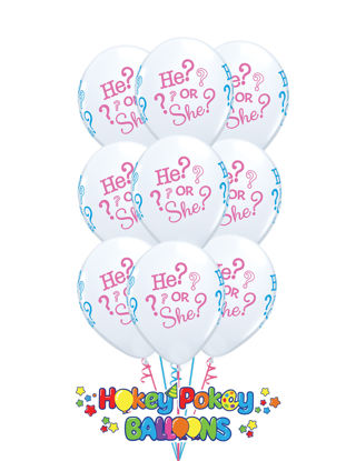 Picture of 11'' He or She?  -  Latex Balloon Bouquet (up to 12 balloons)