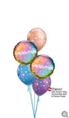 Picture of Congratulations Ombre & Stars Balloon Bouquet (5 pc)