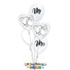 Picture of Couple of Entwined Silver Hearts - Balloon Bouquet of 5