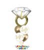 Picture of Glitter Gold with Diamond Ring Balloon Bouquet of 5