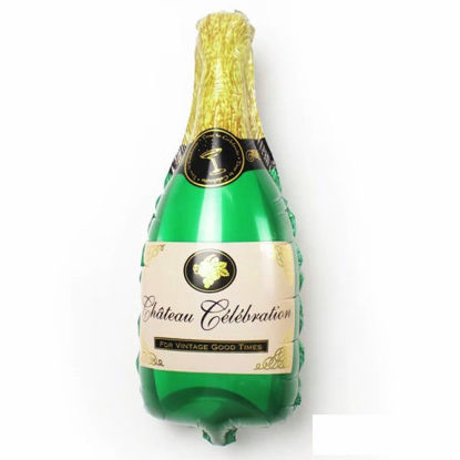 Picture of 39" Green Champagne Bottle  Foil Balloon  (helium-filled)