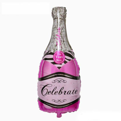 Picture of 39" Celebrate Pink Bubbly Wine Bottle  Foil Balloon  (helium-filled)