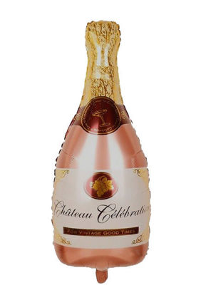 Picture of 39" Rose Gold  Champagne Bottle  Foil Balloon  (helium-filled)