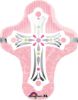 Picture of 28" Pink Cross Foil Balloon (helium-filled)