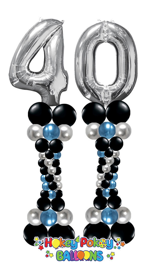 Picture of Elegant Balloon Column (up to 4 colors) with Foil Number