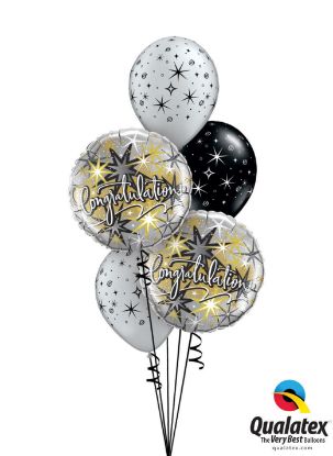 Picture of Congratulations Sparkles & Swirls Balloon Bouquet (5 pc)