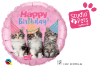 Picture of 18''Happy Birthday Kittens Foil Balloon (helium-filled)
