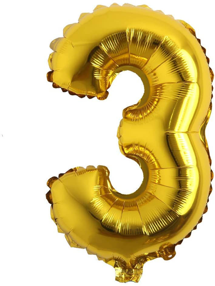 Picture of 16" Gold Foil Number - 3 (air-filled)
