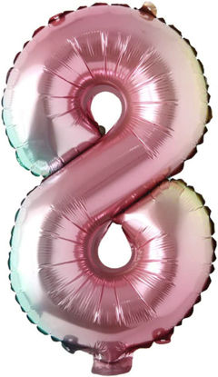 Picture of 16" Foil Balloon -  Rainbow Number 8 (air-filled)