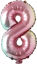 Picture of 16" Foil Balloon -  Rainbow Number 8 (air-filled)