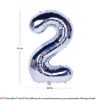 Picture of 34'' Foil Balloon Number 2 - Silver (helium-filled)