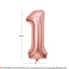 Picture of 34'' Foil Balloon Number 1 - Rose Gold (helium-filled)