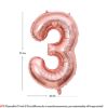 Picture of 34'' Foil Balloon Number 3 - Rose Gold (helium-filled)