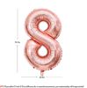 Picture of 34'' Foil Balloon Number 8 - Rose Gold (helium-filled)
