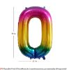 Picture of 34'' Foil Balloon Number 0 - Bright Rainbow (helium-filled)