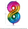 Picture of 34'' Foil Balloon Number 8 - Bright Rainbow (helium-filled)