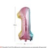 Picture of 34'' Foil Balloon Number 1 - Pastel Rainbow (helium-filled)