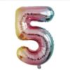 Picture of 34'' Foil Balloon Number 5 - Pastel Rainbow (helium-filled)