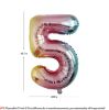 Picture of 34'' Foil Balloon Number 5 - Pastel Rainbow (helium-filled)