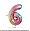 Picture of 34'' Foil Balloon Number 6 - Pastel Rainbow (helium-filled)