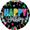 Picture of 18''   Happy Birthday Neon Glow Foil Balloon (helium-filled)