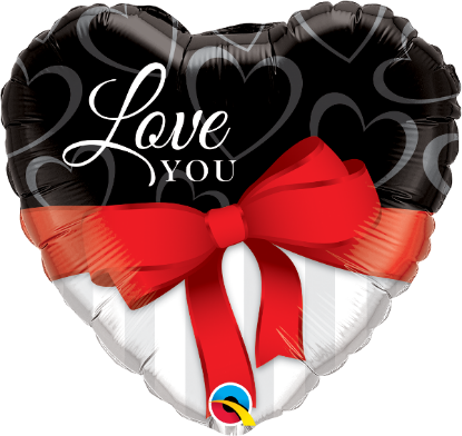 Picture of 36" Love You Red Ribbon - Foil Balloon  (helium-filled)
