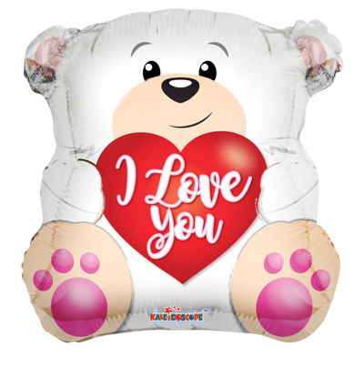Picture of 18" Love Polar Bear - Foil Balloon  (helium-filled)