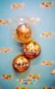 Picture of Gold & Rose Gold Ombre  Birthday Balloon Bouquet with Deco Bubble